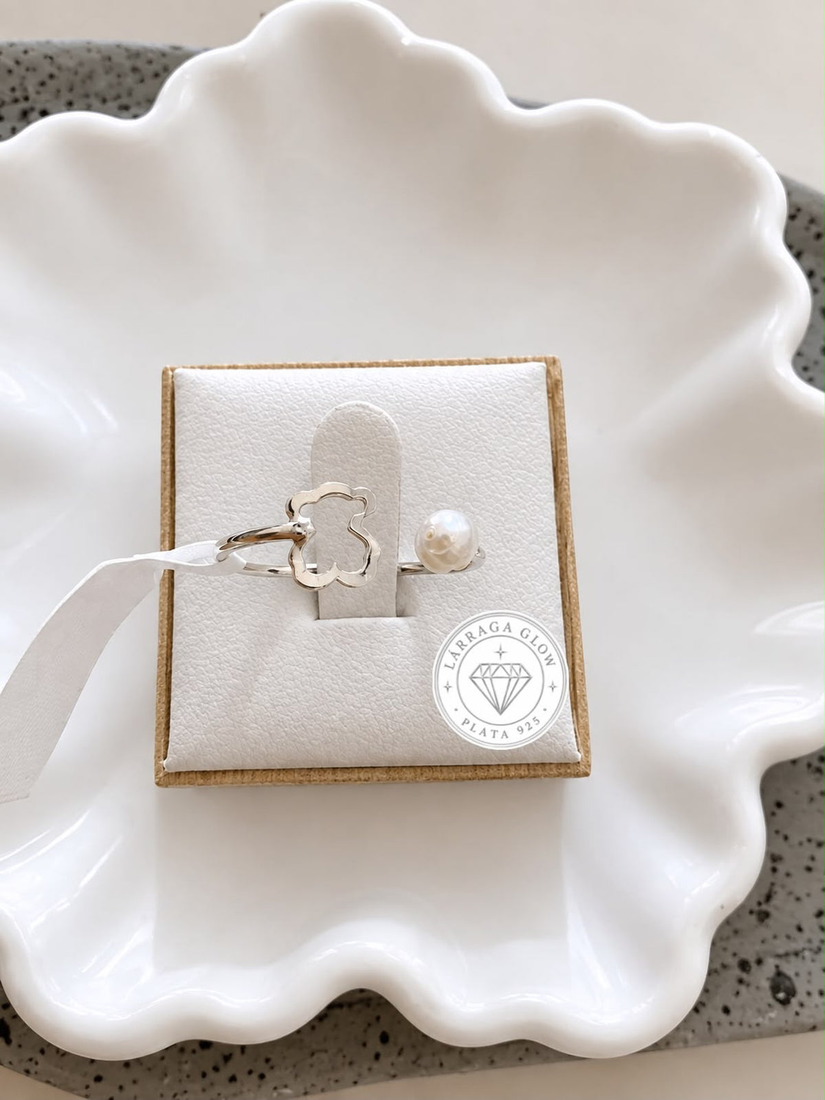 Anillo abierto con perla cultivada