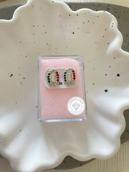 Aretes de la Virgen de Guadalupe tricolor